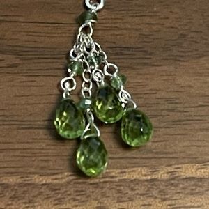 Gorgeous silver earrings with faceted green peridots for pierced ears